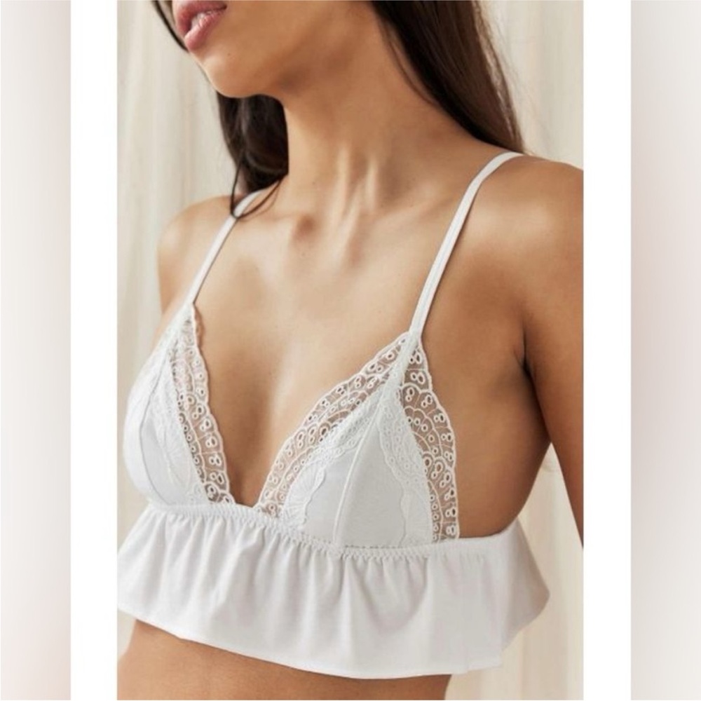 UO Out From Under Seaside Babydoll Bralette BUNDLE White Black Blue Size Medium